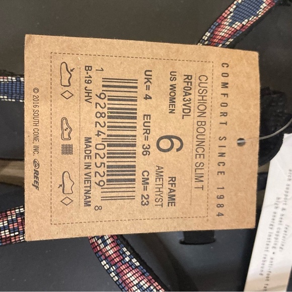 REEF Sz Cushion Bounce Slim T-Post in Amethyst Buckle Closure Sandals NEW - Picture 5 of 8